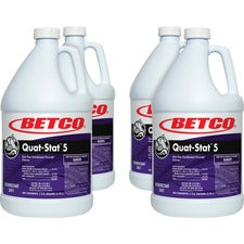Betco Quat-Stat 5 Disinfectant Gallon Concentrate - 128 fl oz (4 quart) - Lavender Scent - Deodorize - Purple - 4 / Carton