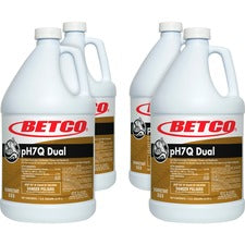 Betco pH7Q Dual Neutral Disinfectant Cleaner Concentrate - 128 fl oz (4 quart) - Pleasant Lemon Scent - Deodorize, pH Neutral - Light Amber - 4 / Carton