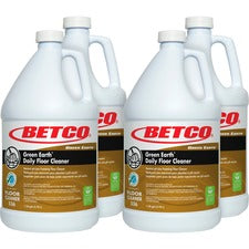 Betco Green Earth Daily Floor Cleaner Concentrate - 128 fl oz (4 quart) - pH Neutral, Fragrance-free, Deodorize, Pleasant Scent - Yellow - 4 / Carton