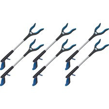Ettore Grip 'n Grab Multipurpose Pickup Tool 16" Reach - Lightweight, Rust Proof, Articulating Head, Comfortable Handle - Aluminum, Plastic, Rubber - Blue - 6 / Carton