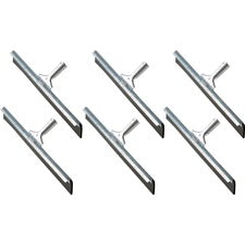 Ettore Straight Steel Floor Squeegee Rubber Blade - 4.5" Height x 24" Width x 5.5" Length - Durable, Sturdy, Changeable Blade, Rust Proof, Long Lasting - Steel Gray - 6 / Carton