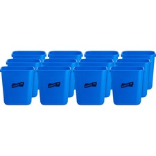 Genuine Joe 28-1/2 Quart Recycle Wastebasket 7.13 gal Capacity - Rectangular - 15" Height x 14.5" Width x 10.5" Depth - Blue, White - 12 / Carton