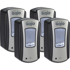 Gojo® LTX-12 Touch-free Foam Soap Dispenser Automatic - 1.27 quart Capacity - Site Window, Refillable, Touch-free, Lockable, Skylight - Chrome, Black - 4 / Carton