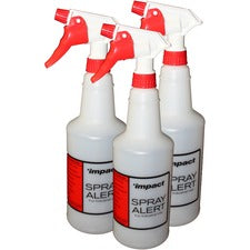 Spray Alert Spray Bottle Leak Proof - 10.6" Height x 4.5" Width - White - 3/Pack - 32 / Carton