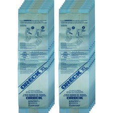 Oreck XL Upright Single-wall Filtration Bags 25/Pack - 12 / Carton - Antimicrobial - Blue