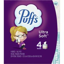 Puffs Ultra Soft Facial Tissue 2 Ply - WhiteBox - 56/Box - 24 / Carton