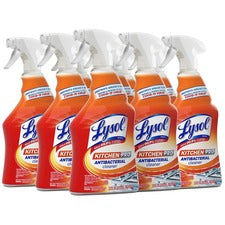Lysol Kitchen Pro Antibacterial Cleaner For Multi Surface - 22 fl oz (0.7 quart) - Fresh Citrus Scent - Recommended For: Stain Remover - Deodorize, Streak-free, Chemical-free, Disinfectant, Anti-bacterial, Residue-free - Clear - 9 / Carton