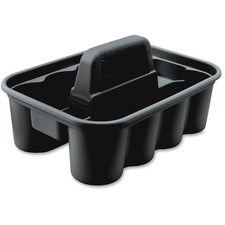 Rubbermaid Commercial Deluxe Carry Caddy 15" Length x 10.90" Width x 7.40" Height - Black - 6 / Carton
