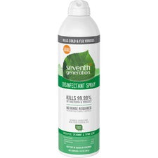 Seventh Generation Disinfectant Cleaner For Day Care - 13.9 fl oz (0.4 quart) - Eucalyptus Spearmint & Thyme Scent - Non-flammable, Rinse-free, Antibacterial, Disinfectant - Clear - 8 / Carton