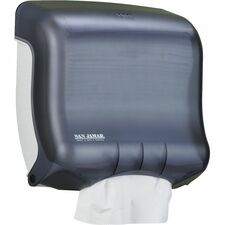 San Jamar UltraFold Towel Dispenser C Fold, Multifold Dispenser - 240 x Sheet C Fold, 400 x Sheet Multifold - 11.5" Height x 11.5" Width x 6" Depth - Pearl Black - 6 / Carton