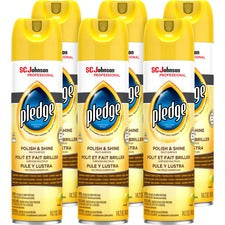 Pledge Lemon Enhancing Polish 14.2 fl oz (0.4 quart) - Lemon Scent - White - 6 / Carton