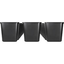 Sparco Rectangular Wastebasket 7 gal Capacity - Rectangular - 15" Height x 14.5" Width x 10.5" Depth - Polyethylene - Black - 24 / Carton