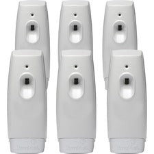 TimeMist Settings Air Freshener Dispenser 0.13 Hour, 0.25 Hour, 0.50 Hour - 30 Day Refill Life - 2 x AA Battery - 6 / Carton - White