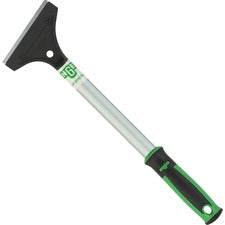 Unger Surface Scraper with 12" Handle Carbon Steel Blade - 12" Handle - Protective Cap, Ergonomic Handle - Green - 10 / Carton