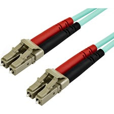 StarTech.com Fiber Optic Duplex Patch Network Cable 49.21 ft Fiber Optic Network Cable for Network Device - First End: 2 x LC Network - Male - Second End: 2 x LC Network - Male - 10 Gbit/s - Patch Cable - 50/125 µm - Aqua - 1 Each