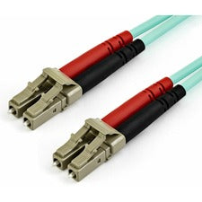 StarTech.com Fiber Optic Duplex Patch Network Cable 49.21 ft Fiber Optic Network Cable for Network Device - First End: 2 x LC Network - Male - Second End: 2 x LC Network - 100 Gbit/s - Patch Cable - LSZH - 50/125 µm - Aqua - 1 Each