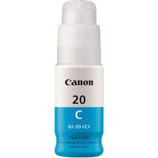 Canon GI-20 MegaTank Ink Inkjet - Cyan - 1 Each
