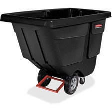 Rubbermaid Commercial Rotomolded Utility Tilt Truck 450 lb Capacity - Plastic - 57.38" Width x 57.38" Depth x 26.88" Height - Steel Frame - Black - 1 Each