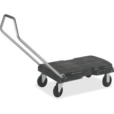 Rubbermaid Commercial Utility Duty Triple Trolley Push/Pull Handle - 500 lb Capacity - 5" Caster Size - Plastic, Structural Foam - 20.50" Width x 32.50" Height - Beige, Green - 1 / Carton