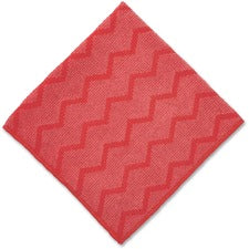 Rubbermaid Commercial HYGEN General Purpose Cloth 16" Length x 16" Width - Durable, Bleach-safe, Non-scratching, Lint-free - Red - 12 / Carton