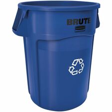 Rubbermaid Commercial Brute 44-Gallon Vented Recycling Container 44 gal Capacity - Round - Reinforced, Damage Resistant, Heavy Duty, Tear Resistant, Dent Resistant, Chip Resistant, Rust Proof, Peel Resistant, Durable - 31.5" Height x 24" Diameter - Polyet