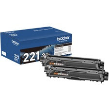Brother TN221 Original Standard Yield Laser Toner Cartridge - Twin-pack - Black - 2 / Box 2500 Pages Black (Per Cartridge)