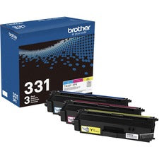 Brother TN331 Original Standard Yield Laser Toner Cartridge - Multi-pack - Cyan, Magenta, Yellow - 3 / Box 1500 Pages Cyan, 1500 Pages Magenta, 1500 Pages Yellow