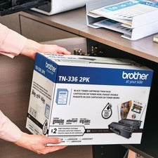 Brother TN336 Original High Yield Laser Toner Cartridge - Twin-pack - Black - 2 / Box 4000 Pages Black (Per Cartridge)