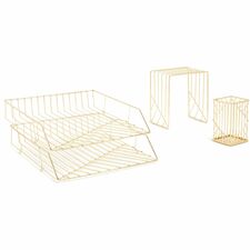 U Brands Vena Desktop Organization Kit Metal - Gold - 1 Each
