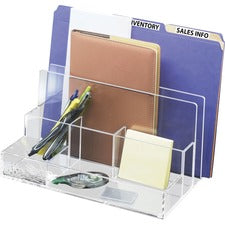 Kantek File Sorter Desk Organizer 10.60" Height x 11" Width x 6.50" Depth - Desktop - Clear - Acrylic - 1 Each