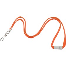 Advantus Neon Breakaway Lanyard 0.5" Width x 36" Length - Neon Orange - 12 / Pack