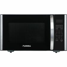 Lorell Microwave Single - 1.6 ft³ Capacity - Microwave - 11 Power Levels - FuseMetal - Countertop - Black, Silver