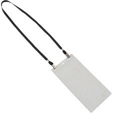 Advantus Event/Credential Badge Holder 0.1" Height x 4" Width x 8" Length - Clear, Black - 5 / Pack