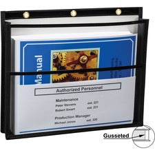 C-Line Dual Pocket Shop Ticket 0.2" Height x 11.1" Width x 13.1" Length - Fabric, Metal - Black - 10 / Box
