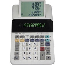 Sharp EL-1501 12-digit Printing Calculator LCD Display, Compact, 4-Key Memory, Paperless Printing, Cordless - 12 Digits - LCD - Battery Powered - 4 x AA - 2" Height x 5.8" Width x 8.5" Length - White - Desktop - 1 Each