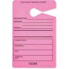 Tatco Information Sign 3.5" Width x 5.5" Height - Rectangular Shape - Hanging - Fluorescent Pink - 50 / Pack