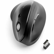 Kensington Pro Fit Ergo Vertical Wireless Mouse Wireless - Radio Frequency - Black - USB - 1600 dpi - Scroll Wheel - 6 Button(s) - 1 Each