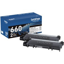 Brother TN-660 Original High Yield Laser Toner Cartridge - Twin-pack - Black - 2 / Box 2600 Pages Black (Per Cartridge)