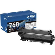Brother TN760 Original High Yield Laser Toner Cartridge - Twin-pack - Black - 2 / Box 3000 Pages Black (Per Cartridge)