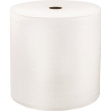 LoCor Hardwound Roll Towels 1 Ply - 8" Width x 1000 ft Length - Fully embossed - Bright White - Fiber - 6 / Carton