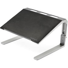 StarTech.com Adjustable Laptop Stand - Heavy Duty - 3 Height Settings Up to 17" Screen Support - 22.05 lb Load Capacity - 9.30" Height x 14.10" Width - Desktop, Tabletop - Steel, Aluminum - Black, Silver