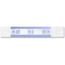 ICONEX SecurIT Currency Straps $100 Denomination - Sturdy, Color Coded, Adhesive - Kraft Paper - Blue - 1000 / Pack