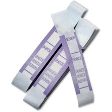 ICONEX SecurIT Currency Straps Total $2,000 - Color Coded, Sturdy, Adhesive - Kraft Paper - Violet - 1000 / Pack