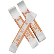 ICONEX SecurIT Currency Straps Total $50 - Adhesive, Sturdy, Color Coded - Kraft Paper - 1000 / Pack