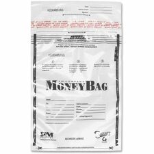ICONEX SecurIT 9x12 Disposable Deposit Bags 12" Length x 9" Width - Clear - Plastic - Money - 100 / Pack