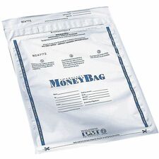 ICONEX SecurIT 9x12 Disposable Deposit Bags 12" Length x 9" Width - White - Plastic - Money - 100 / Pack