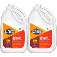 CloroxPro™ Disinfecting Bio Stain & Odor Remover Refill 128 fl oz (4 quart) - Bleach-free, Deodorize - Translucent - 4 / Carton
