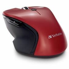 Verbatim Mouse Blue LED/Optical - Wireless - Radio Frequency - 2.40 GHz - Red - USB Type C - 1600 dpi - 6 Button(s) - 1 Each
