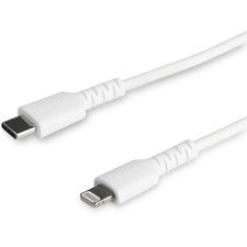StarTech.com 1 m (3.3 ft.) USB C To Lightning Cable - Apple MFi Certified - White 3.28 ft Lightning/USB-C Data Transfer Cable for iPad, iPhone, iPad Air, iPad mini, Charger, Power Adapter, Magic Keyboard, Magic Mouse, Magic Trackpad - First End: 1 x 24-pi