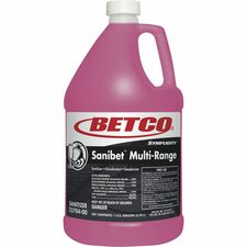 Betco Symplicity Sanibet MultiRange Sanitizer Concentrate - 128 fl oz (4 quart) - Rinse-free, Sanitizer Resistant, Deodorize - Pink - 1 Each